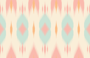 Fototapeta na wymiar Beautiful Ethnic Ikat Pastel. Seamless pattern in tribal, folk embroidery, and Mexican style. Aztec geometric art ornament print.Design for carpet, wallpaper, clothing, wrapping, fabric.
