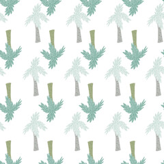 Palm tree seamless pattern. Tropical background.
