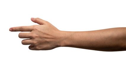 Isolated of a woman's hand holding something like a bottle or can.