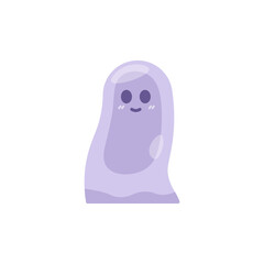 illustration of a funny, cute, and adorable purple slime monster. jelly monsters. character. flat cartoon style. vector design. emoji, sticker, element