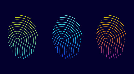 Application ID icon. Fingerprint vector illustration. Holographic fingerprint.