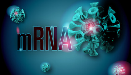 cancer therapy mRNA on a light background virus, corona, covid 19