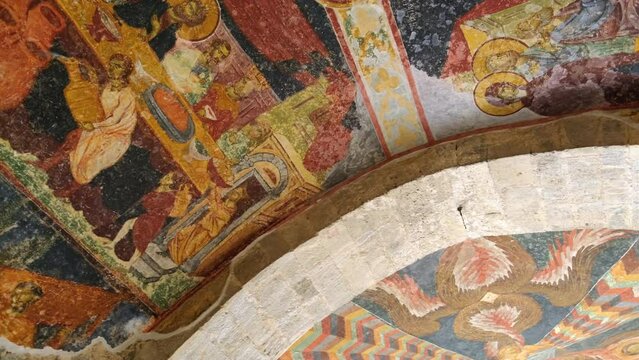 Frescoes of the ancient Byzantine church of Hagia Sophia in Trabzon, Turkey
