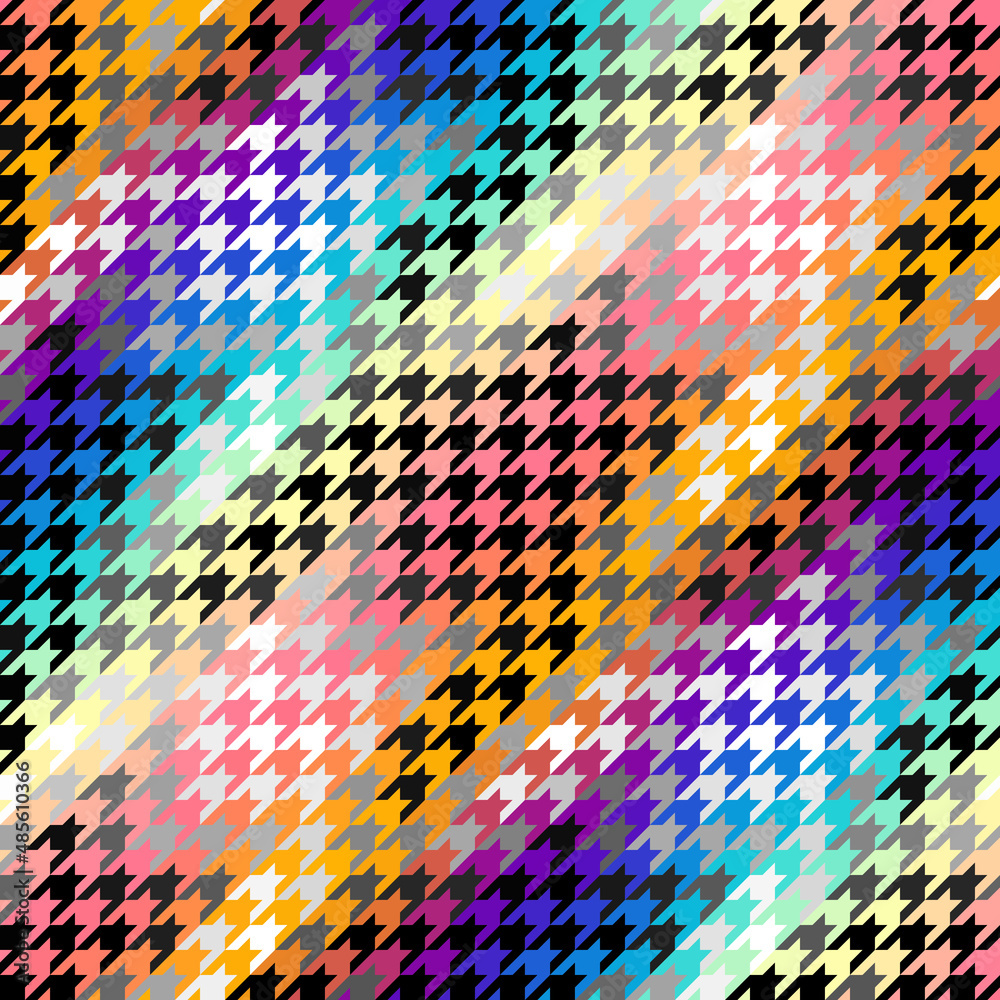 Poster Classic Hounds-tooth pattern in a patchwork collage style.
