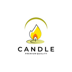 Candle logo icon template design