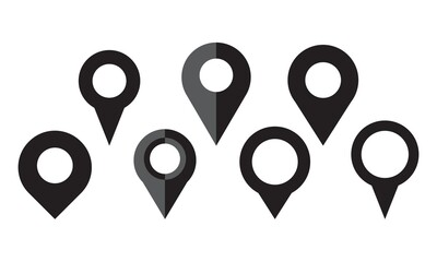 Geolocation Geotag locator icon set. Map place tag pin location icons. markers sign GPS location symbol .Vector illustration