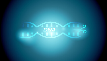 DNA helix scissors illustration