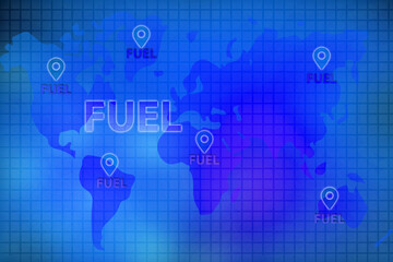 3d illustration fuel text background
