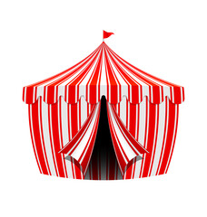 classic red and white striped circus tent