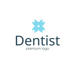 Dental care logo design  - flower teeth.