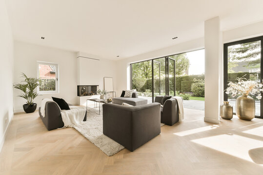 Interior of stylish living room