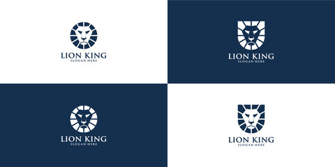 Elegant king lion with stylish graphic design and name card inspiration luxury design logo © cgrtart