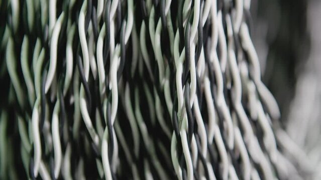 Gray White cable wires texture close up pano 