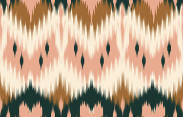 Brown ethnic abstract ikat art. Seamless pattern in tribal, folk embroidery, Cute Mexican style. Aztec geometric art ornament print. Design for carpet, wallpaper, clothing, wrapping, fabric, cover.