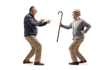 Mature man and a senior dancing