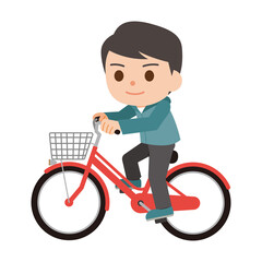 自転車に乗る男性