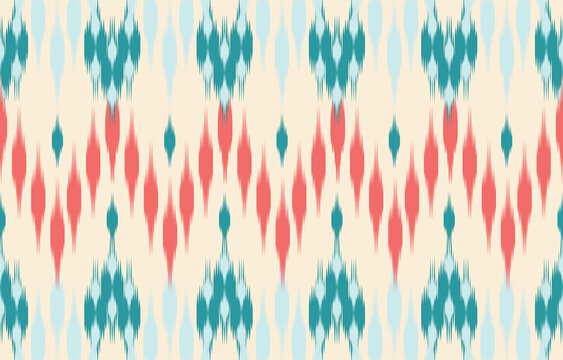 Beautiful Ethnic Ikat Pastel. Seamless pattern in tribal, folk embroidery, and Mexican style. Aztec geometric art ornament print.Design for carpet, wallpaper, clothing, wrapping, fabric.
