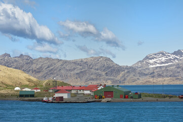 Grytviken, South Georgia – November 17, 2011:  British Antarctic Survey Station, Grytviken, Kind...