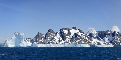 Floating icebergs, Drygalski Fjord, South Georgia, South Georgia and the Sandwich Islands, Antarctica