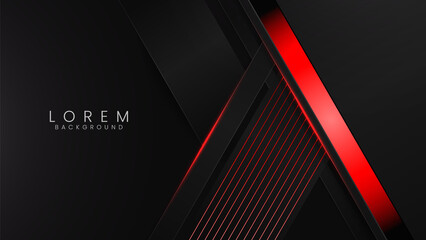 Red and black abstract background, modern geometric shapes Futuristic background