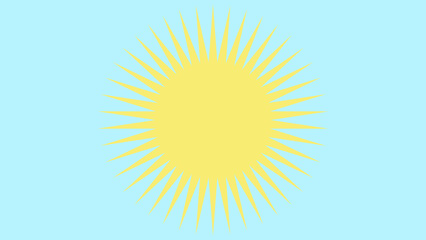 Light blue background with yellow sun