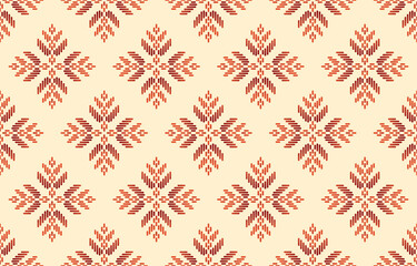 Fototapeta na wymiar Ethnic abstract background. Seamless in tribal, folk embroidery, native ikat fabric. Aztec geometric art ornament print. Design for carpet, wallpaper, clothing, wrapping, textile, tissue, decorative