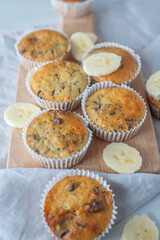 sweet home made peanut butter, chocolate, banana muffins