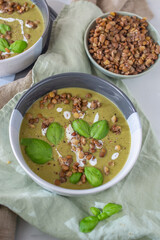 healthy organic home made lentil spinach soup