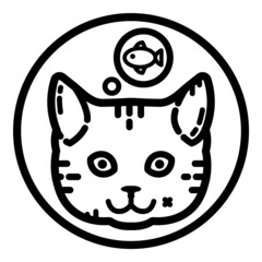 Cat Face Flat Icon Isolated On White Background