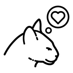 Cat Love Flat Icon Isolated On White Background