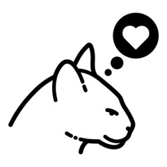 Cat Love Flat Icon Isolated On White Background