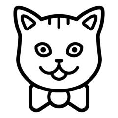 Cat Face Flat Icon Isolated On White Background