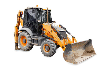Concept excavator loader wheel front view 