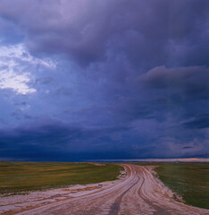 Hail storm on the High Plains;  near Cheyenne, Wyoming