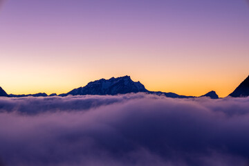 Sonnenuntergang über dem Nebelmeer