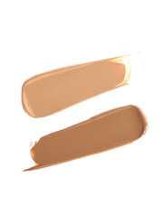 Make-up foundation swatches isolated on white background