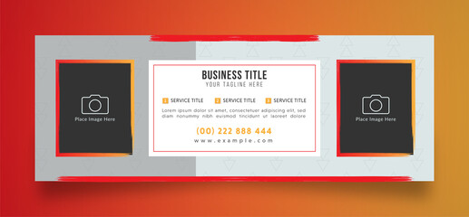 service business web ad banner or facebook cover page template with services photos place - obrazy, fototapety, plakaty