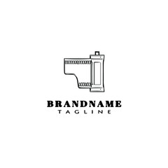 film canister cartoon logo template icon design black isolated vector illustration