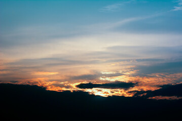 Beautiful sky at dusk at sunset