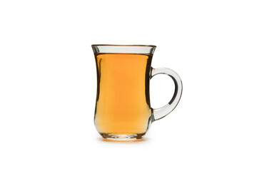 A turkish glass of tea isolated on white background.