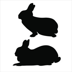 Rabbit silhouette, vector. Easter Bunny