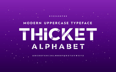 Modern futuristic alphabet typeface. A to z typography letter. Vector illustration word.