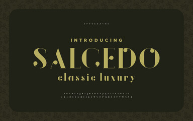 Vintage and classic alphabet font set design. Vector illustration typeface. Decorative serif fonts collection. Ligature collective designs.