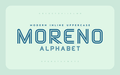 Simple thin vector font set. A to z typography letter. Vector illustration word.