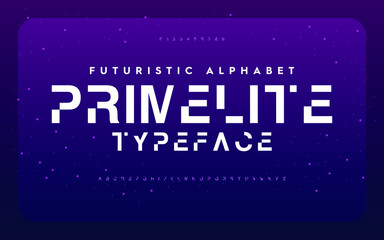 Modern futuristic alphabet typeface. A to z typography letter. Vector illustration word.