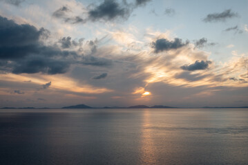 Naklejka na ściany i meble sunset seen over isle of harris