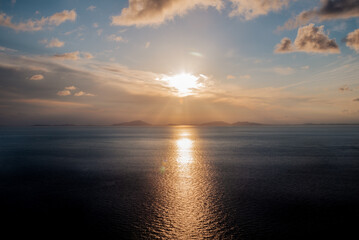 moody sunset over the island