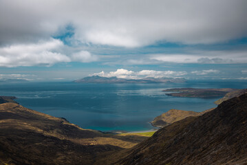 isle of rum seen over the sea