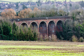 The village of Eynsford near Dartford in Kent and its railway viaduct built in 1860