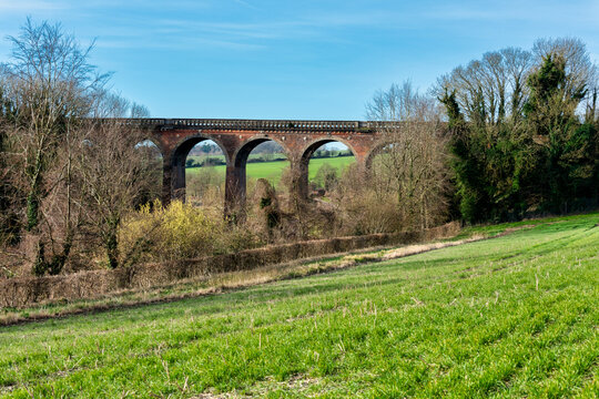 The railway viaduct at Eynsford near Dartford in Kent, England, built in 1860